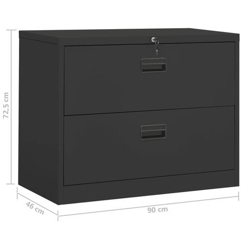 Arkivskab 90x46x72,5 cm stål antracitgrå