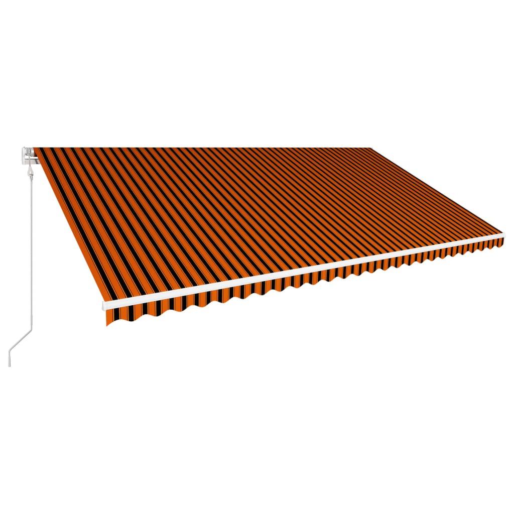 Foldemarkise med automatisk betjening 600 x 300 cm orange brun