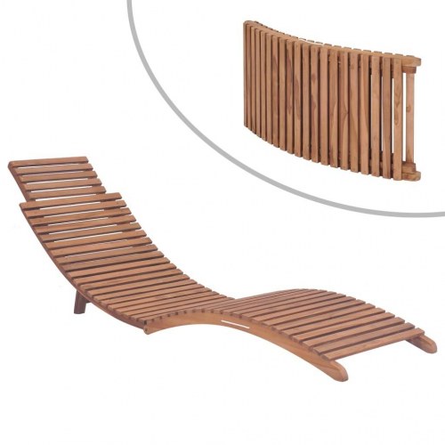 Foldbare liggestole 2 stk. massivt teaktræ