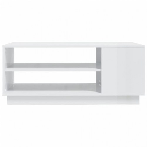 Sofabord 102x55x43 cm konstrueret træ hvid højglans