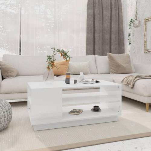 Sofabord i hvidt konstrueret træ - 102 × 55 × 43 cm