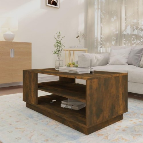 Sofabord i konstrueret træ - 102 × 55 × 43 cm, røget egetræsfarve