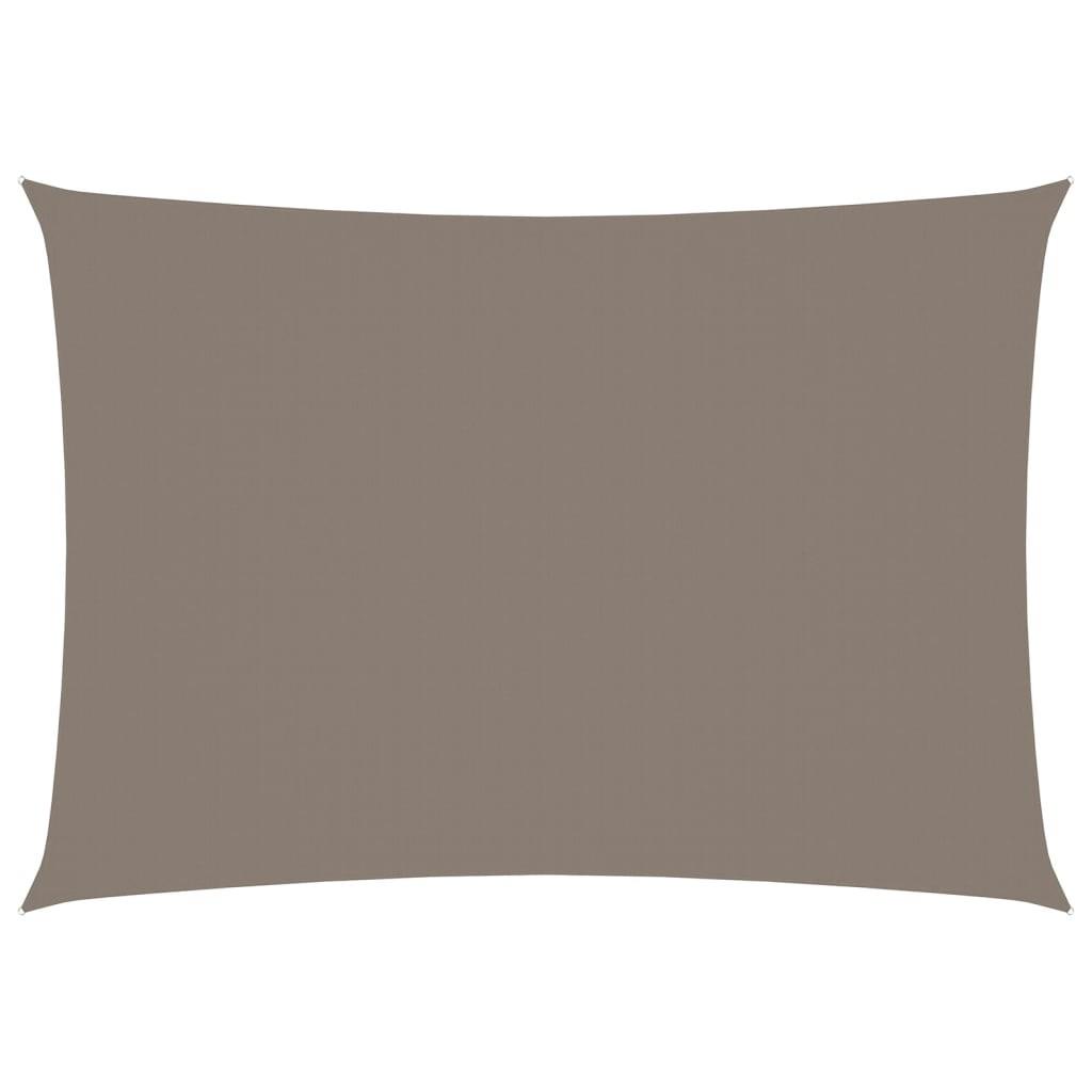 Solsejl 3x5 m rektangulær oxfordstof gråbrun