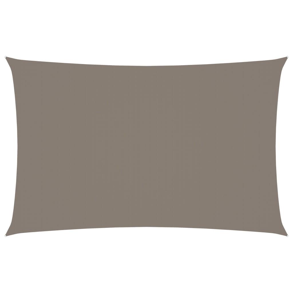 Solsejl 5x8 m rektangulær oxfordstof gråbrun