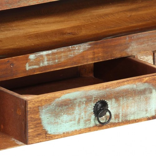 Tv-bord 110x30x40 cm massivt genbrugstræ flerfarvet
