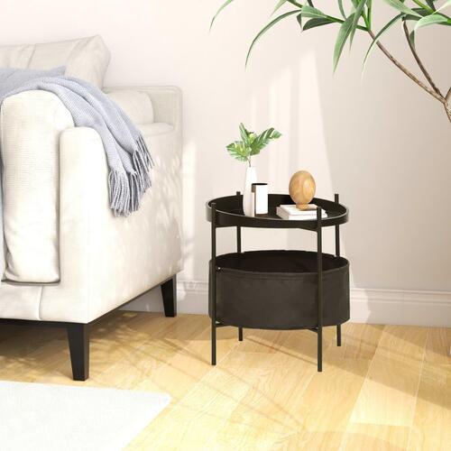 Sidebord med kurv 40x40x45,5 cm sort