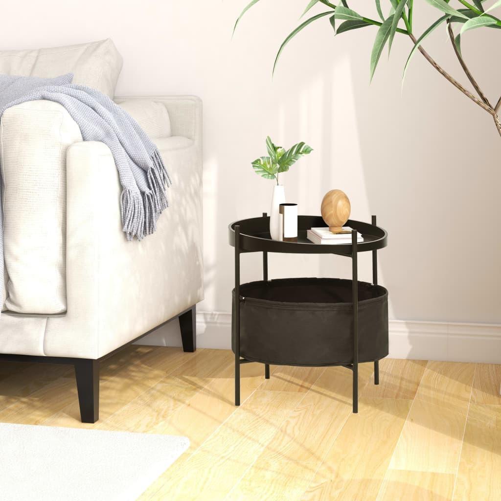 Sidebord med kurv 40x40x45,5 cm sort