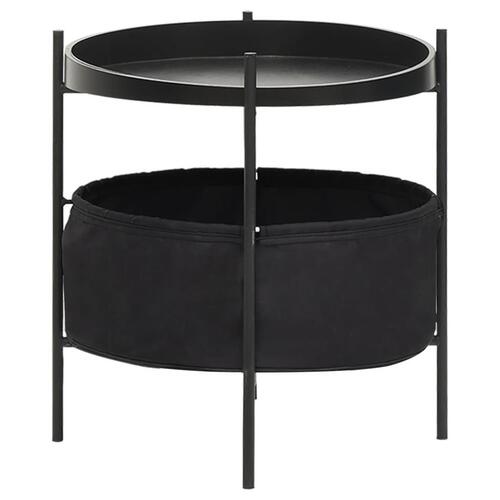 Sidebord med kurv 40x40x45,5 cm sort