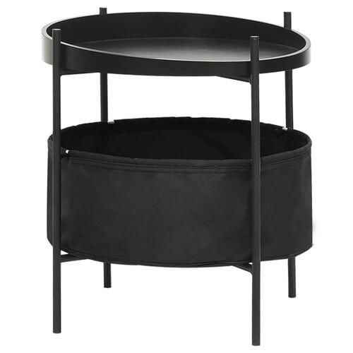 Sidebord med kurv 40x40x45,5 cm sort