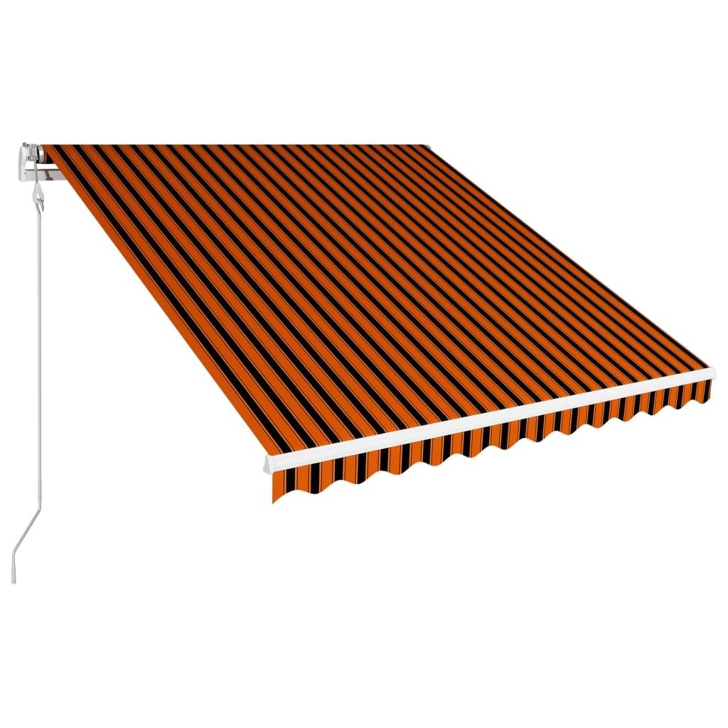 Automatisk foldemarkise 350 x 250 cm orange og brun