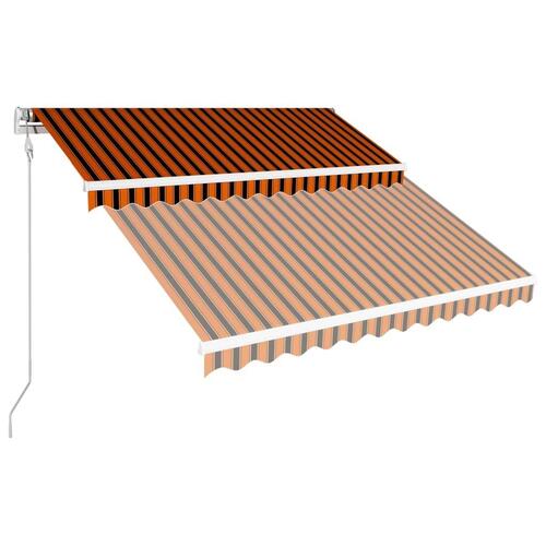 Automatisk foldemarkise 350 x 250 cm orange og brun