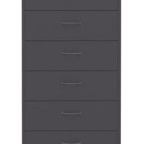 Kommode med 6 skuffer 50x34x96 cm konstrueret træ grå