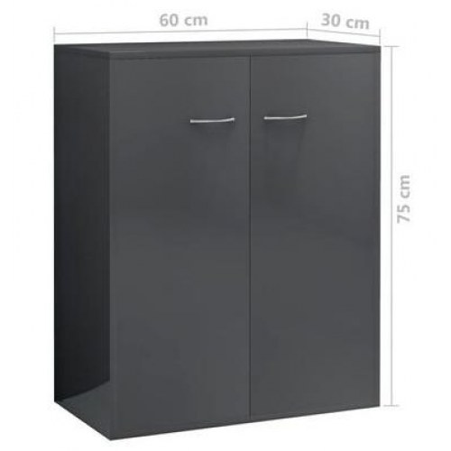 Skænk 60x30x75 cm konstrueret træ grå højglans