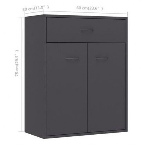 Skænk 60x30x75 cm konstrueret træ grå