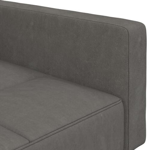 2-personers sovesofa med 2 puder fløjl mørkegrå