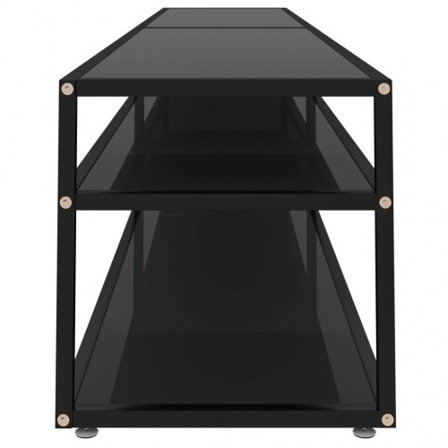 Tv-bord 220x40x40,5 cm hærdet glas sort