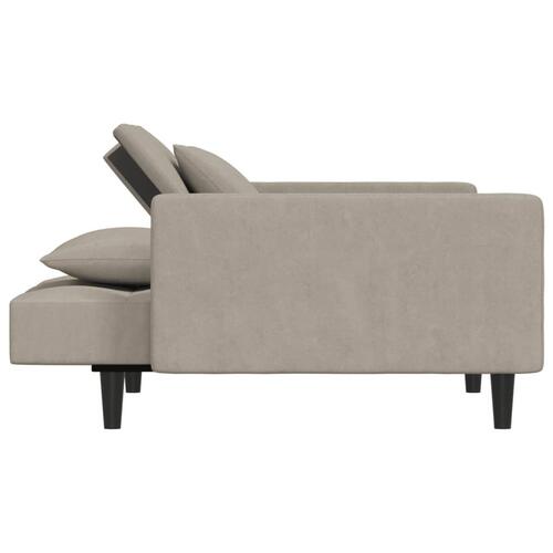 2-personers sovesofa med 2 puder velour lysegrå