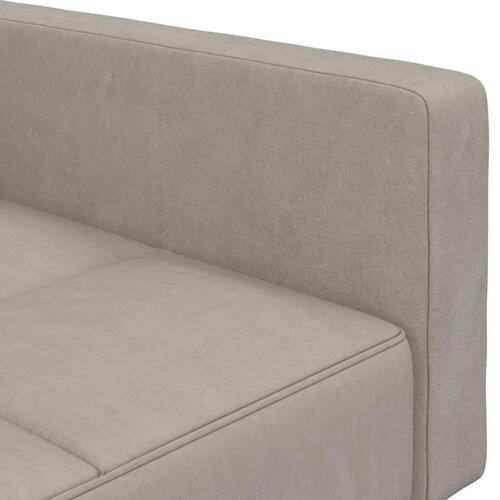 2-personers sovesofa med 2 puder velour lysegrå