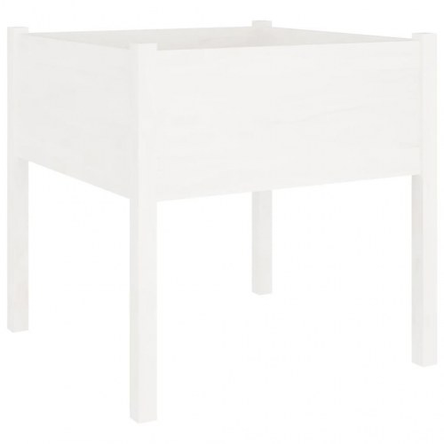 Plantekasser 2 stk. 70 x 70 x 70 cm i massivt fyrretræ - hvid