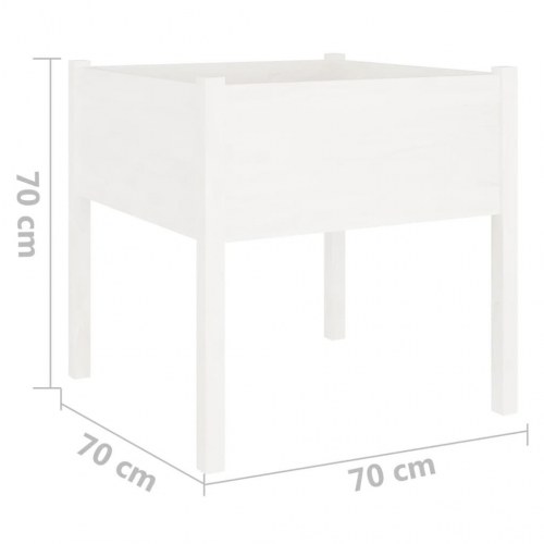 Plantekasser 2 stk. 70 x 70 x 70 cm i massivt fyrretræ - hvid