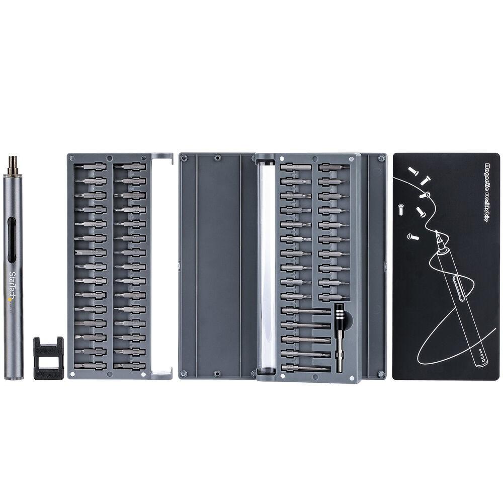 Startech CTK55PCEDRIVE - elektrisk præcisionsskruetrækker sæt, 55 dele - sølvfarvet billede