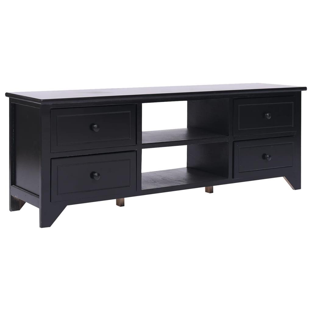 Skab 108x30x40 Massivt Kejsertræ Sort