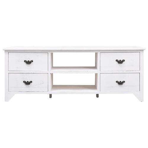 Tv-skab 108x30x40 cm massivt kejsertræ antik hvid