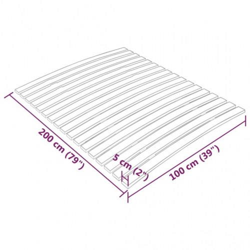 Sengelameller 17 lameller - 100x200 cm foldbar sengebund i poppeltræ