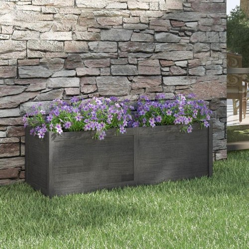 Plantekasse 150x50x50 cm massivt fyrretræ grå