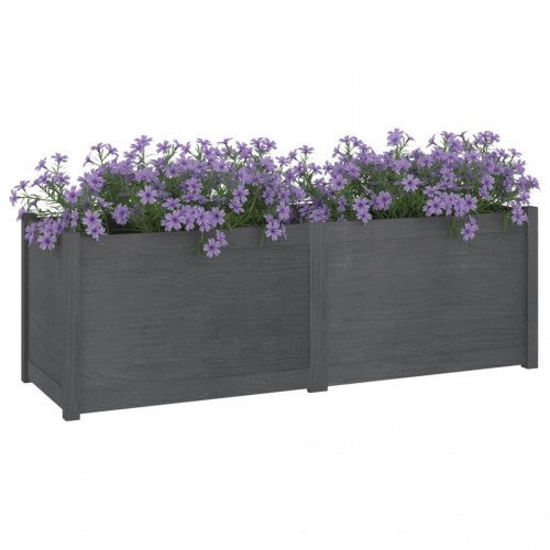 Plantekasse 150x50x50 cm massivt fyrretræ grå