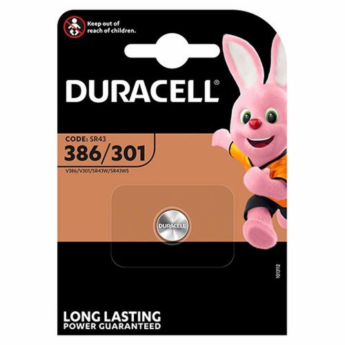 Duracell 386/301 knapbatteri - sølvoxid, 1,5 V