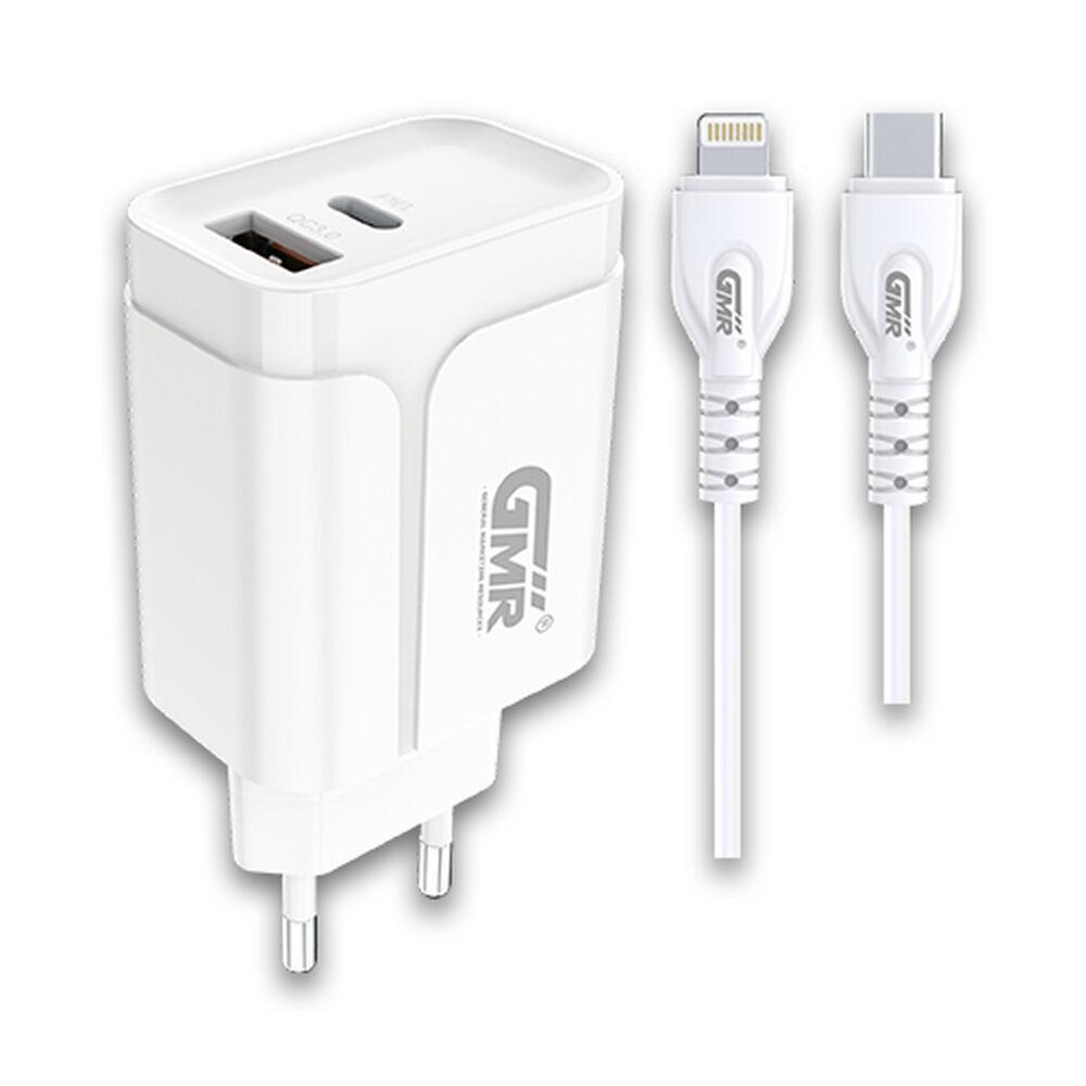 Goms USB oplader 3.0 med Lightning-kabel 20 W