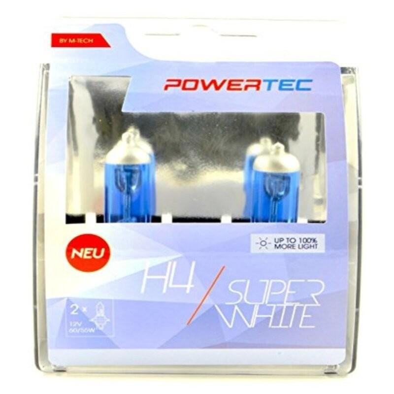 M-Tech PTZSW4-DUO H4 halogenpærer 12 V 60/55 W - Super White