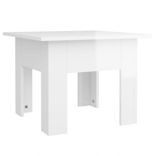 Sofabord 55 × 55 × 42 cm - hvid højglans konstrueret træ
