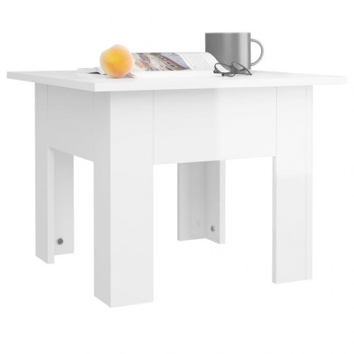 Sofabord 55 × 55 × 42 cm - hvid højglans konstrueret træ