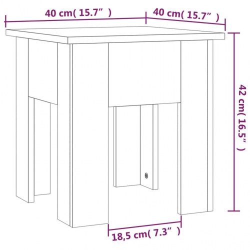 Sofabord 40 x 40 x 42 cm - brunt egetræ