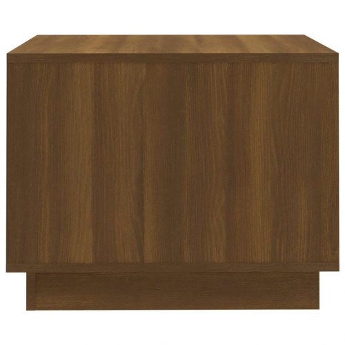 Sofabord 55x55x43 cm konstrueret træ brun egetræsfarve