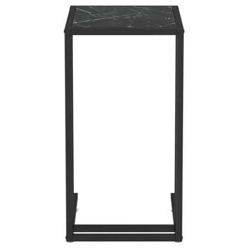 Sidebord 50x35x65 cm hærdet glas sort marmor