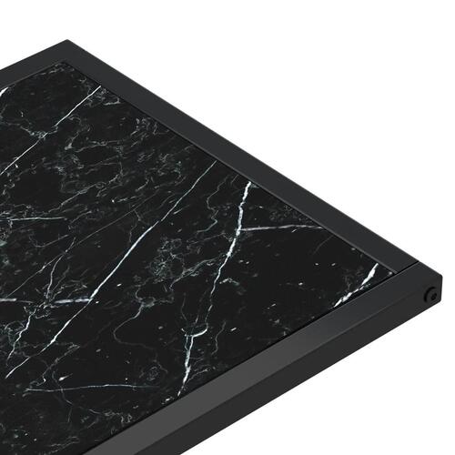 Sidebord 50x35x65 cm hærdet glas sort marmor