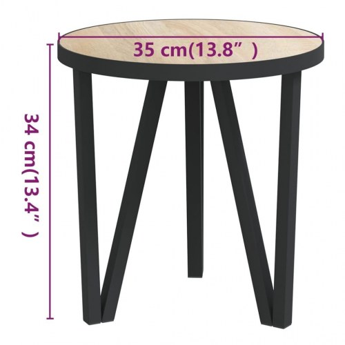 Sidebord Ø35 cm i MDF - sonoma-eg