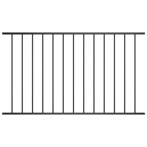 Hegnspanel 1,7 x 0,75 m pulverlakeret stål sort