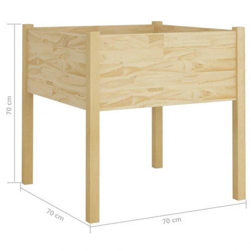 Plantekasser 2 stk. 70x70x70 cm massivt fyrretræ