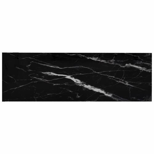Reol 100x36x90 cm hærdet glas transparent og sort marmorlook