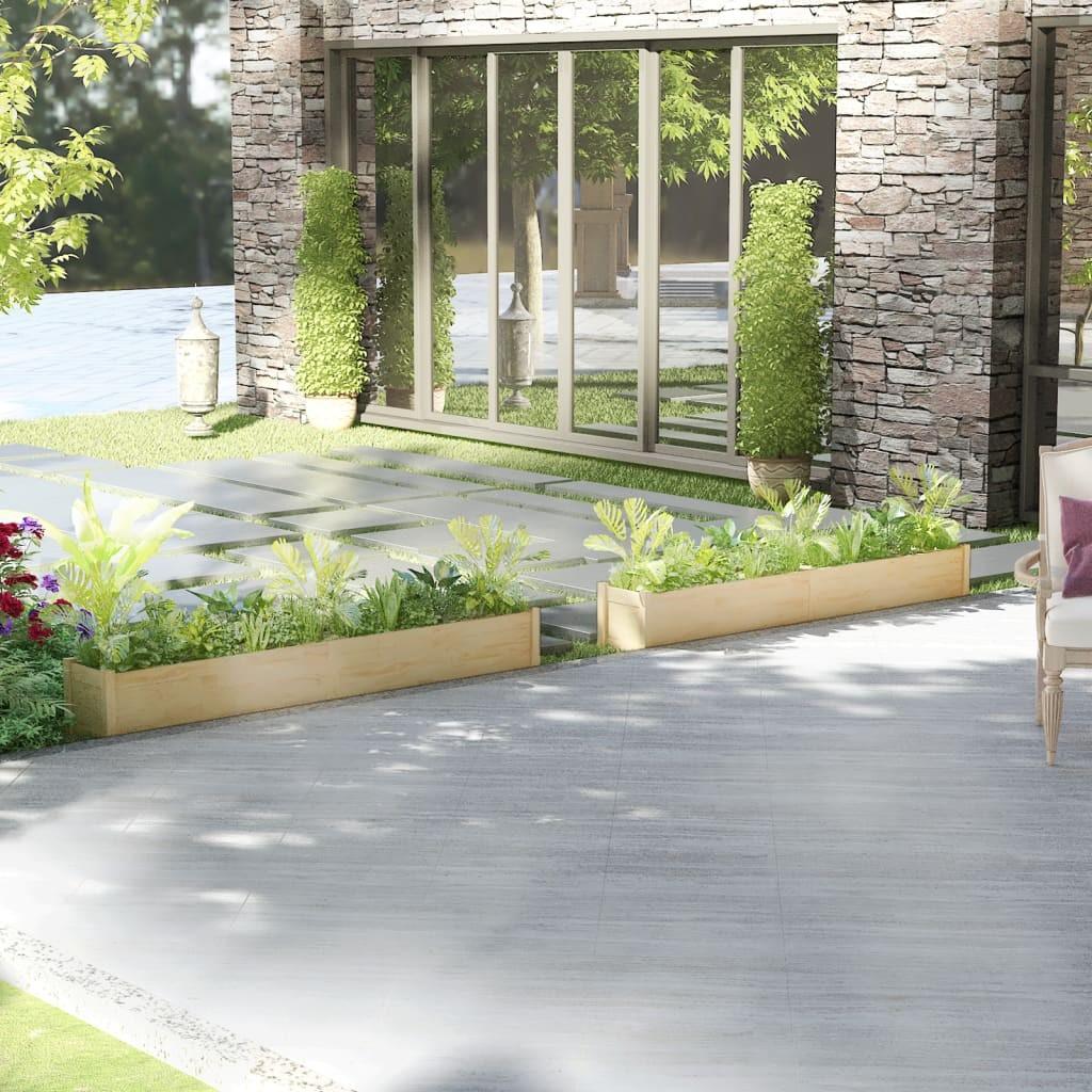Plantekasser 2 stk. 200x31x31 cm massivt fyrretræ