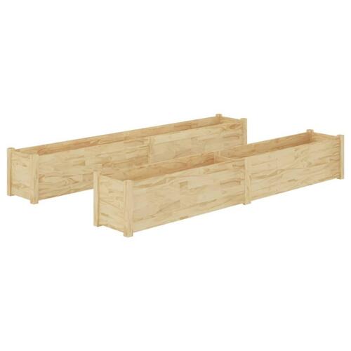 Plantekasser 2 stk. 200x31x31 cm massivt fyrretræ