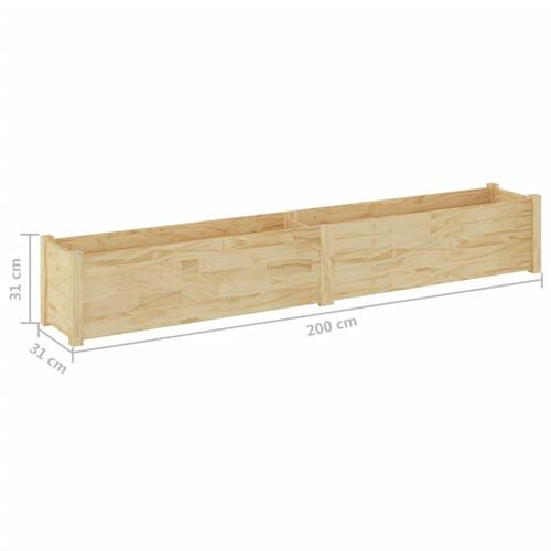 Plantekasser 2 stk. 200x31x31 cm massivt fyrretræ
