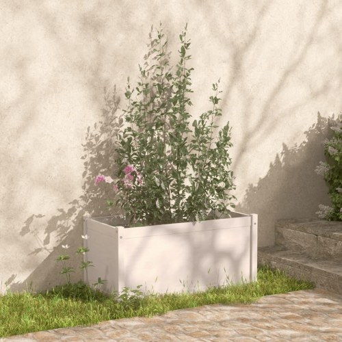 Plantekasser 2 stk. 100x50x50 cm massivt fyrretræ hvid
