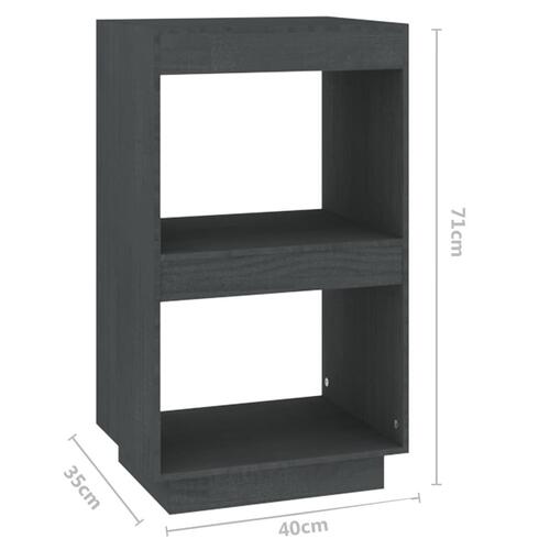 Bogreol 40x35x71 cm massivt fyrretræ grå