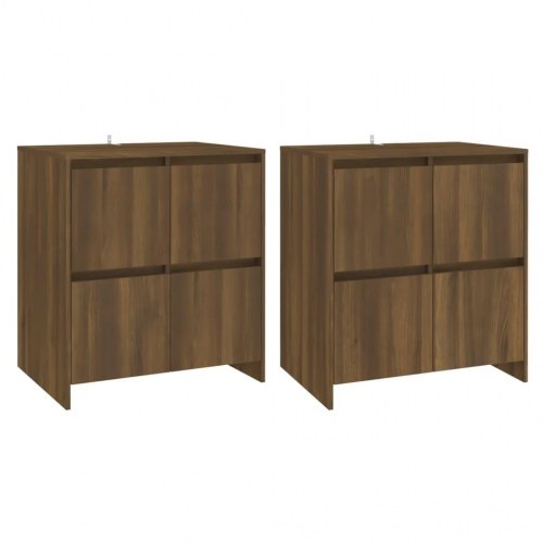 Skænke 2 stk. 70x41x75 cm konstrueret træ brun egetræsfarve