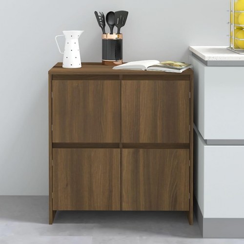 Skænke 2 stk. 70x41x75 cm konstrueret træ brun egetræsfarve